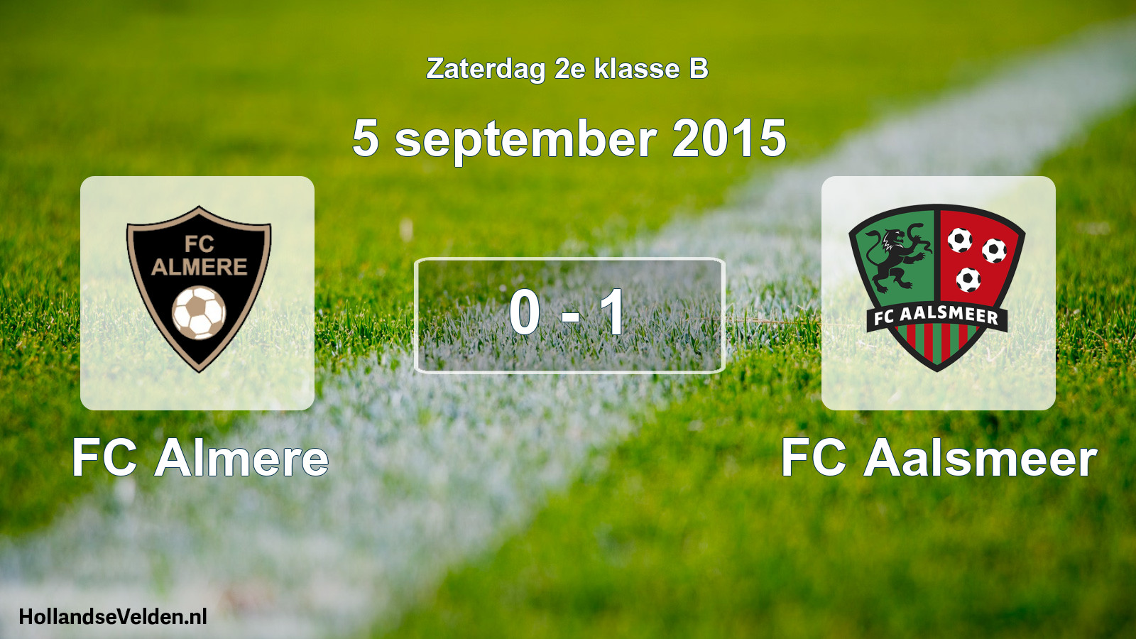Total number of matches played: FC Almere - FC Aalsmeer 0 - 1 (5 September 2015)