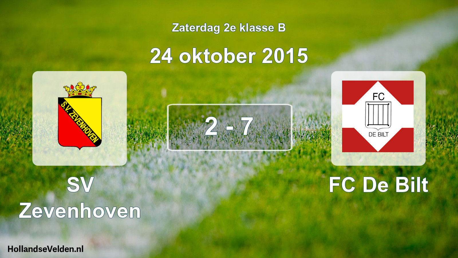 Total number of matches played: SV Zevenhoven - FC De Bilt 2 - 7 (24 October 2015)