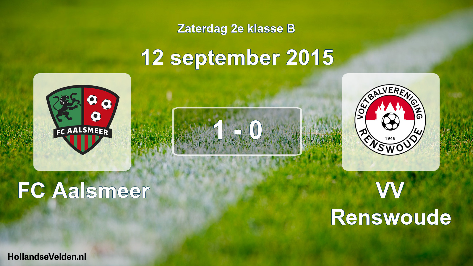 Total number of matches played: FC Aalsmeer - VV Renswoude 1 - 0 (12 September 2015)