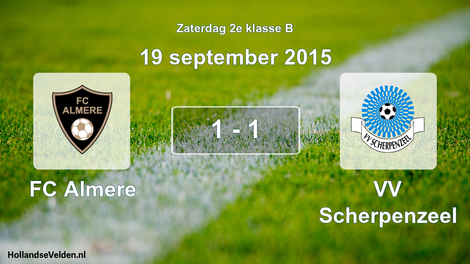 Total number of matches played: FC Almere - VV Scherpenzeel 1 - 1 (19 September 2015)