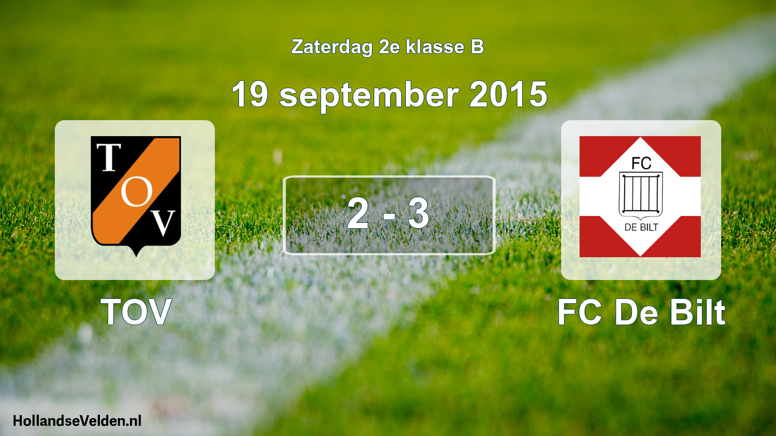 Total number of matches played: TOV - FC De Bilt 2 - 3 (19 September 2015)