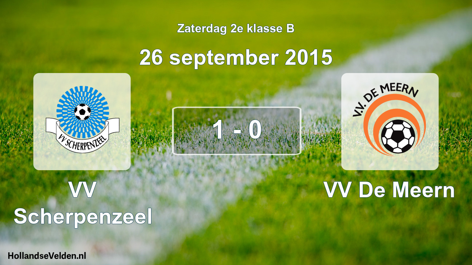 Total number of matches played: VV Scherpenzeel - VV De Meern 1 - 0 (26 September 2015)