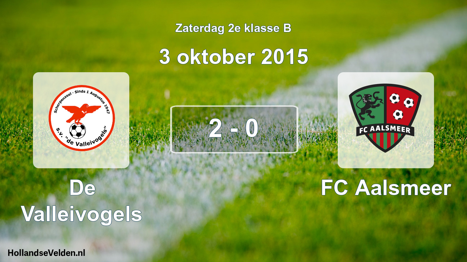Total number of matches played: De Valleivogels - FC Aalsmeer 2 - 0 (3 October 2015)