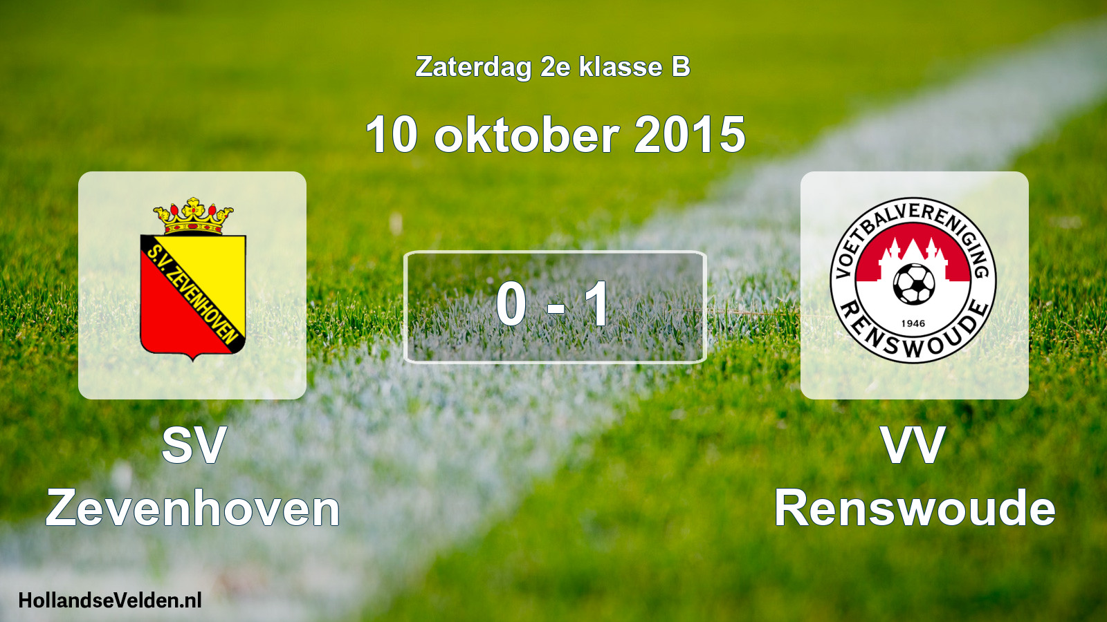 Total number of matches played: SV Zevenhoven - VV Renswoude 0 - 1 (10 October 2015)