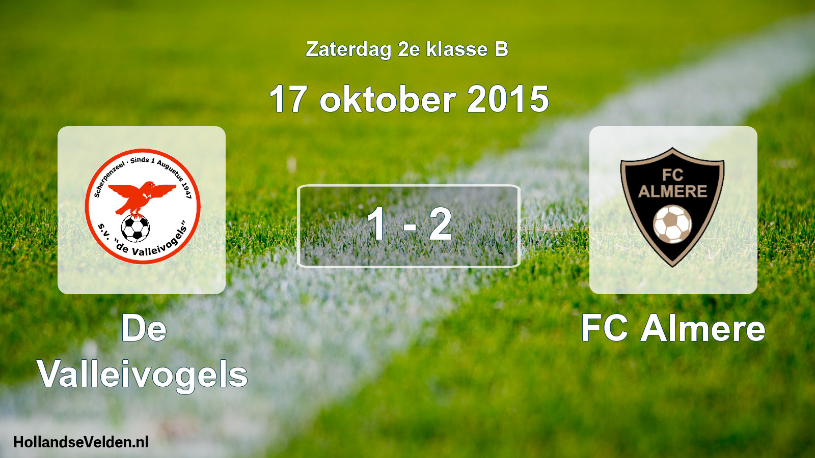 Total number of matches played: De Valleivogels - FC Almere 1 - 2 (17 October 2015)
