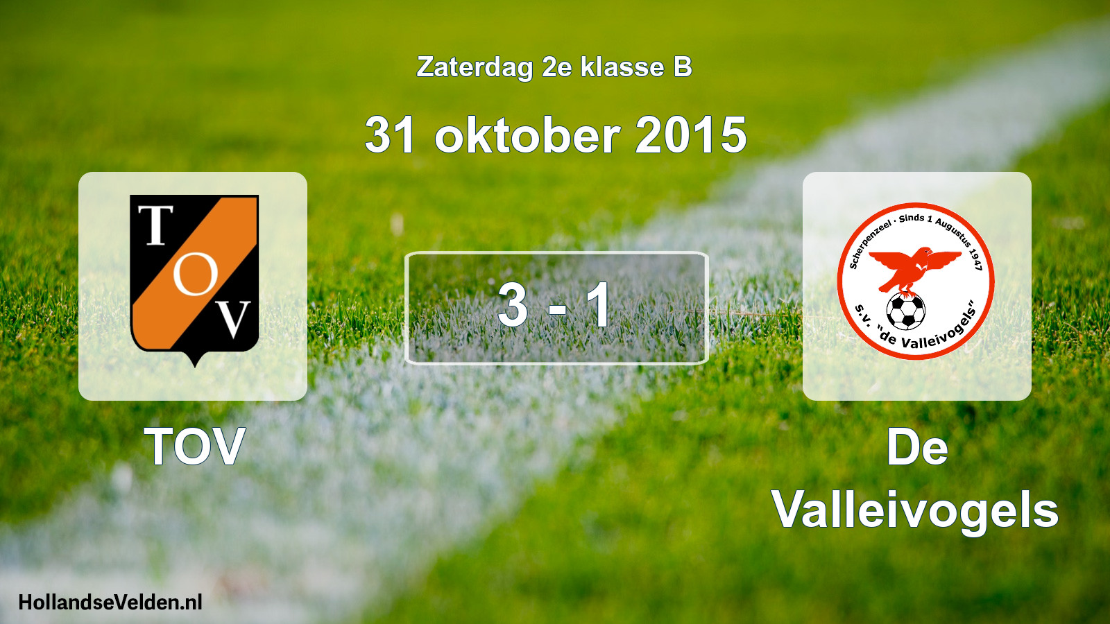 Total number of matches played: TOV - De Valleivogels 3 - 1 (31 October 2015)