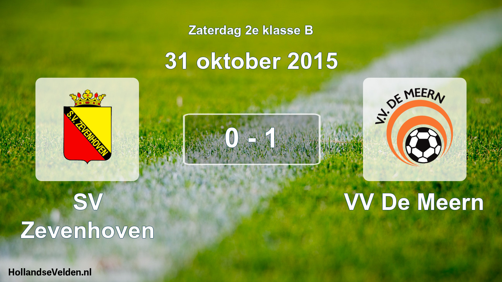 Total number of matches played: SV Zevenhoven - VV De Meern 0 - 1 (31 October 2015)
