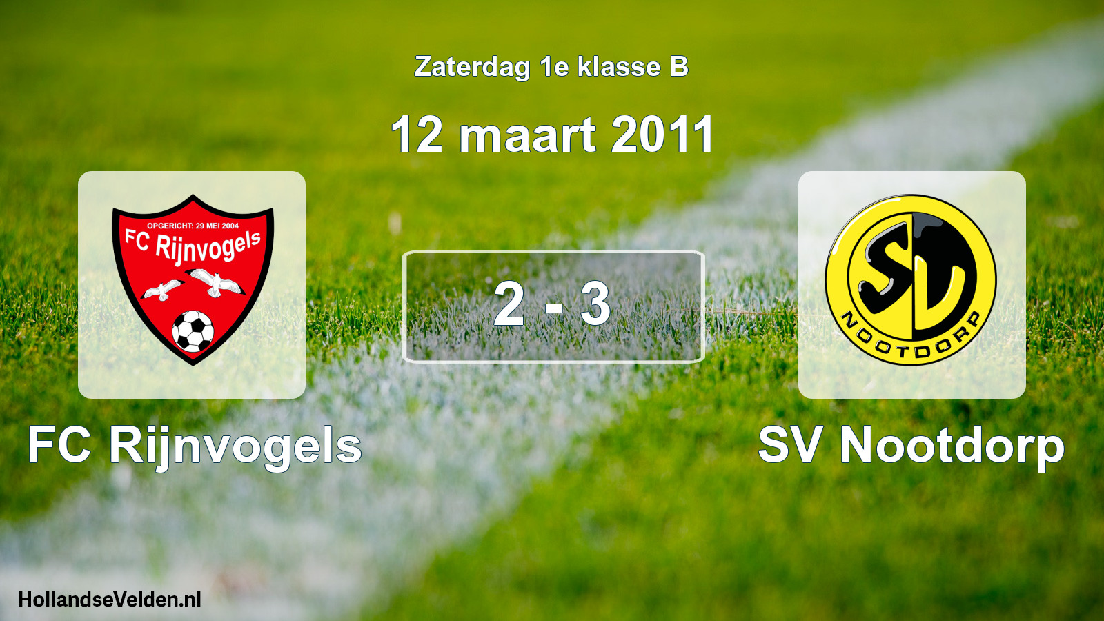 Total number of matches played: FC Rijnvogels - SV Nootdorp 2 - 3 (12 March 2011)