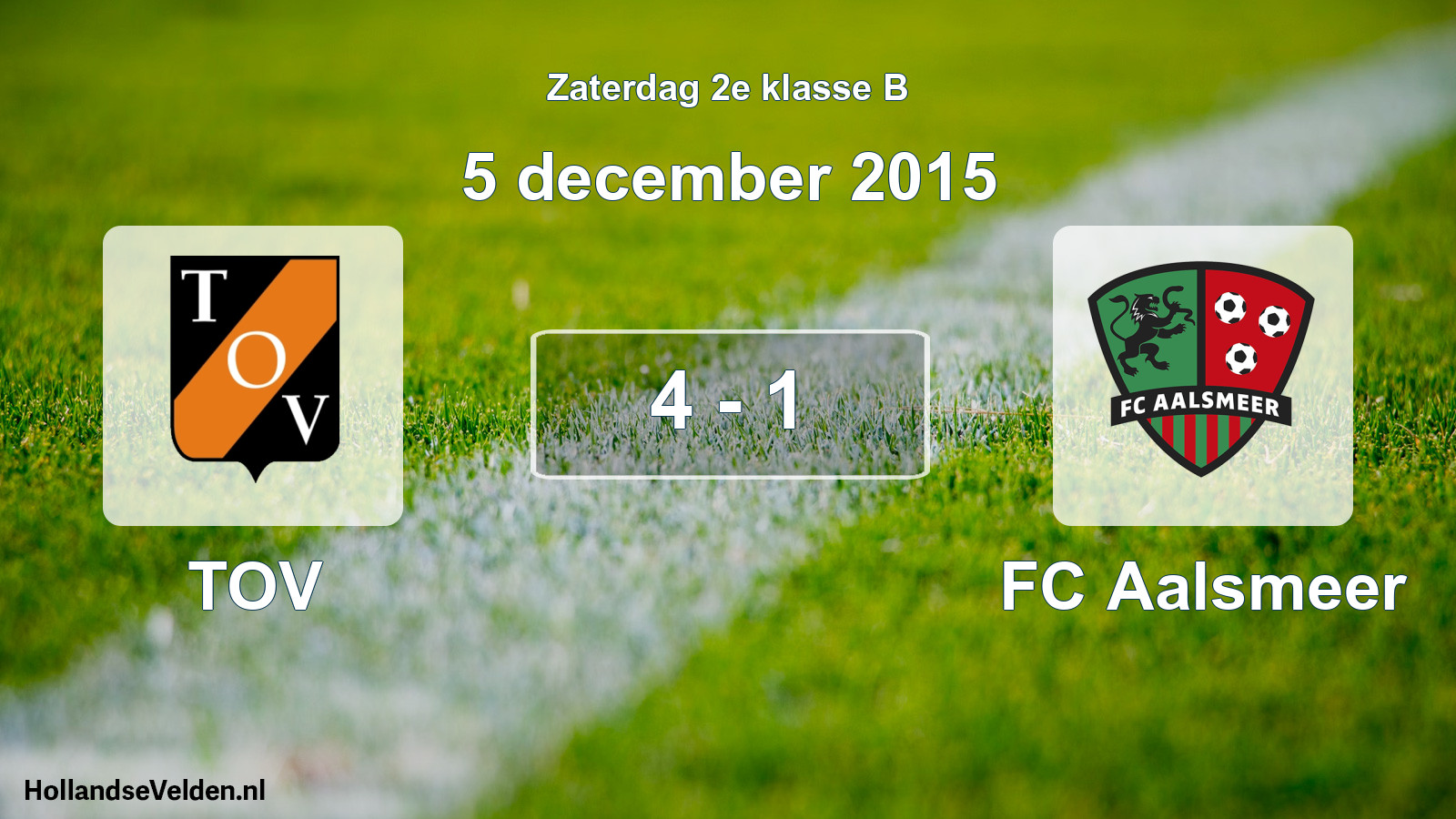Total number of matches played: TOV - FC Aalsmeer 4 - 1 (5 December 2015)