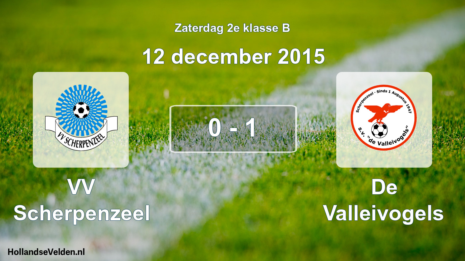 Total number of matches played: VV Scherpenzeel - De Valleivogels 0 - 1 (12 December 2015)