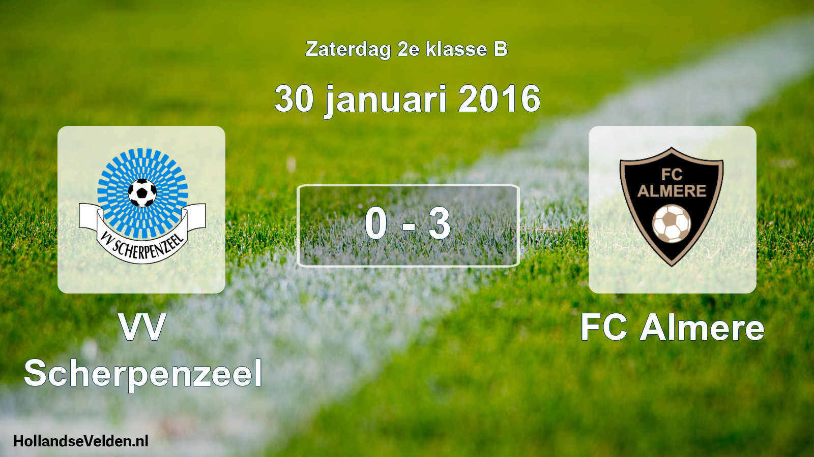 Total number of matches played: VV Scherpenzeel - FC Almere 0 - 3 (30 January 2016)