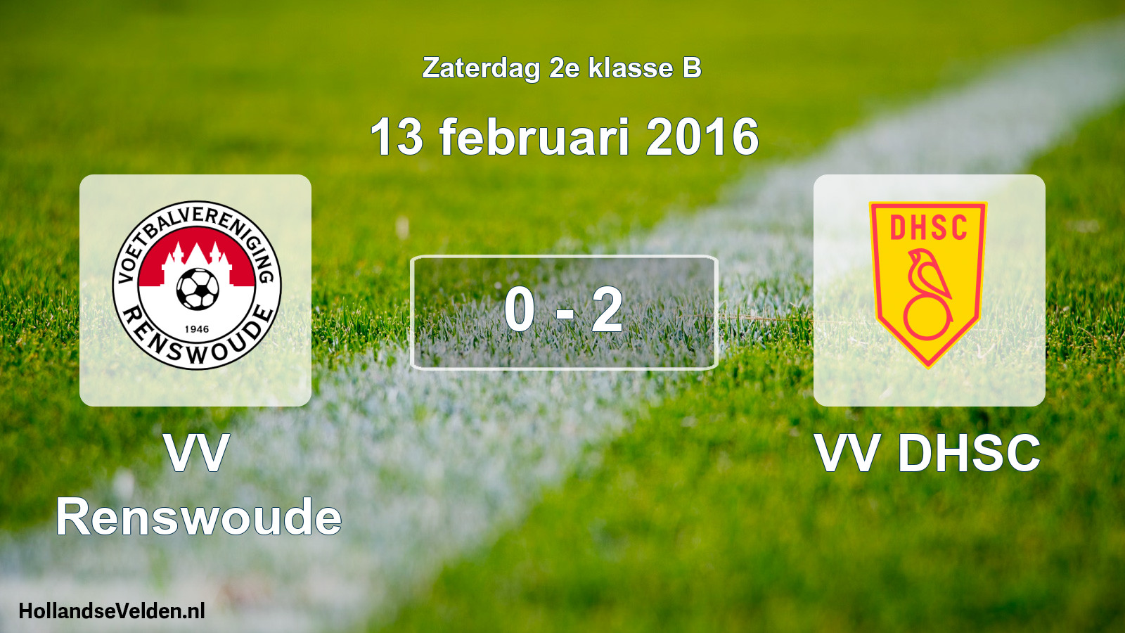Total number of matches played: VV Renswoude - VV DHSC 0 - 2 (13 February 2016)