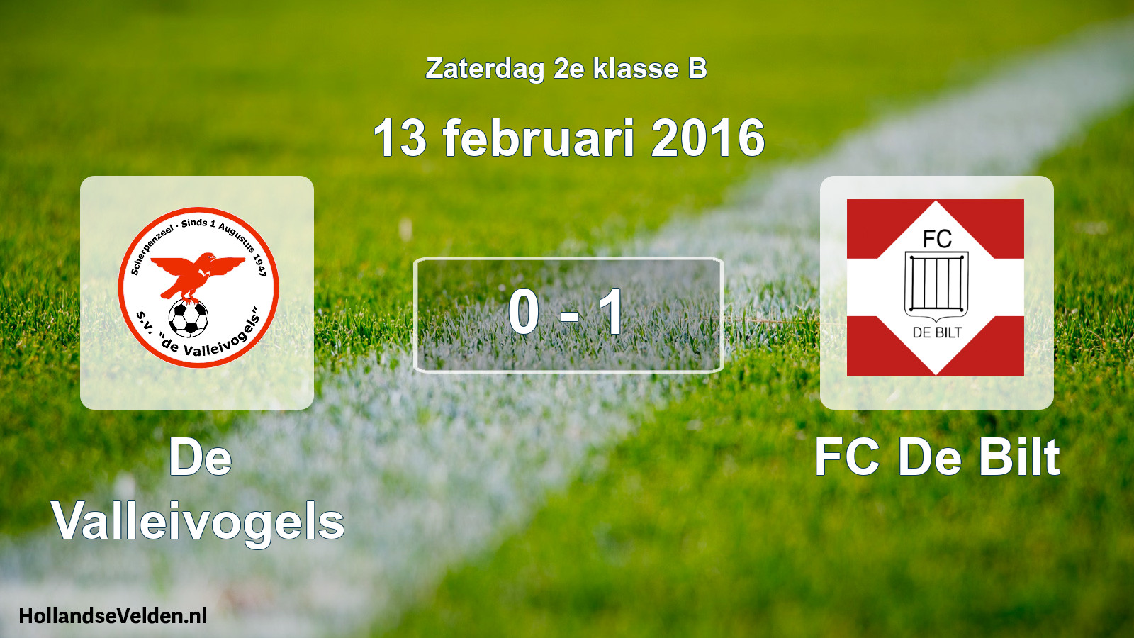 Total number of matches played: De Valleivogels - FC De Bilt 0 - 1 (13 February 2016)