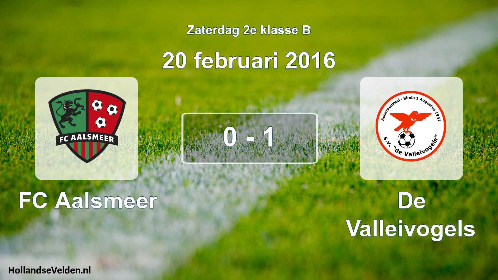 Total number of matches played: FC Aalsmeer - De Valleivogels 0 - 1 (20 February 2016)