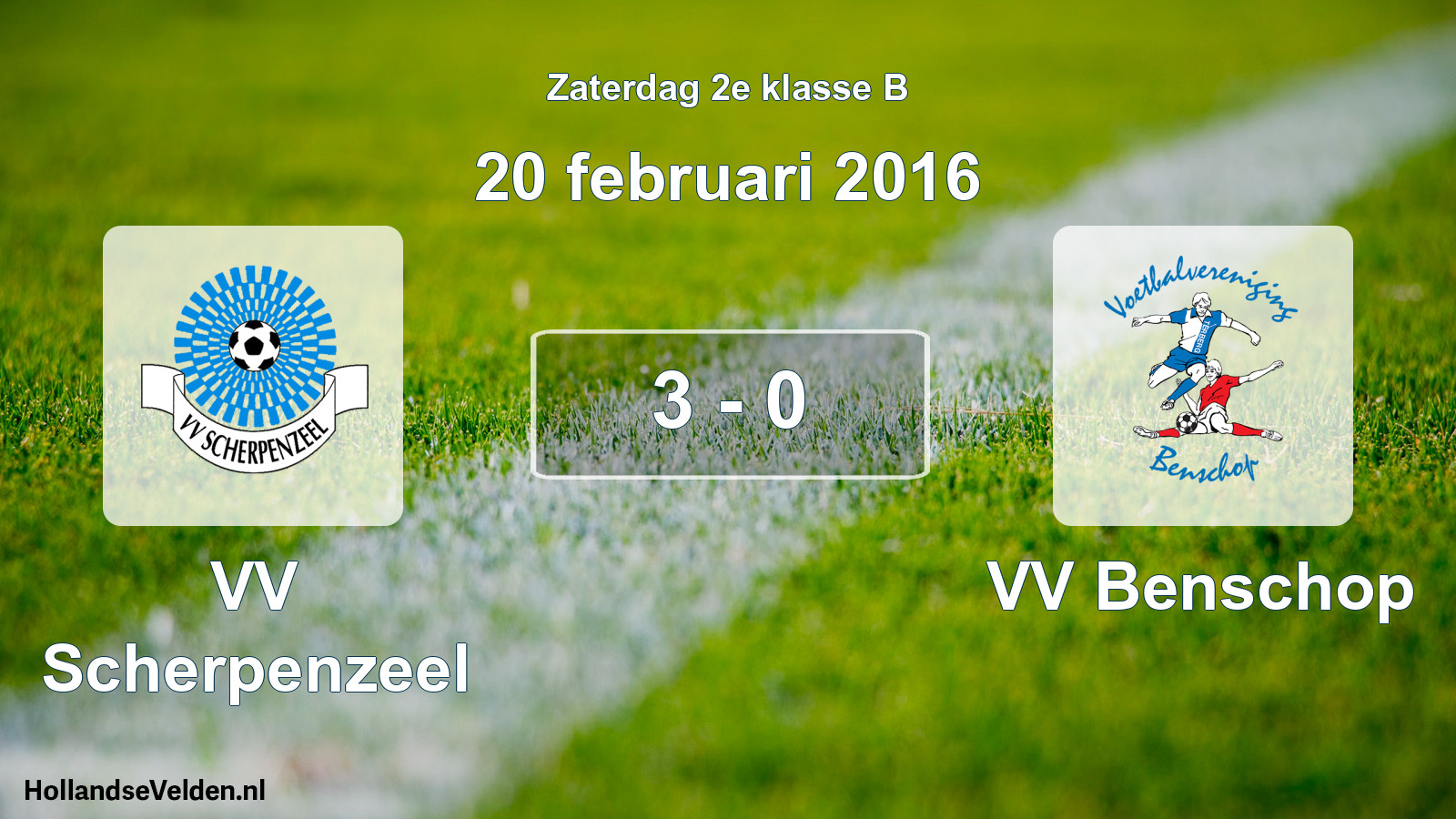 Total number of matches played: VV Scherpenzeel - VV Benschop 3 - 0 (20 February 2016)