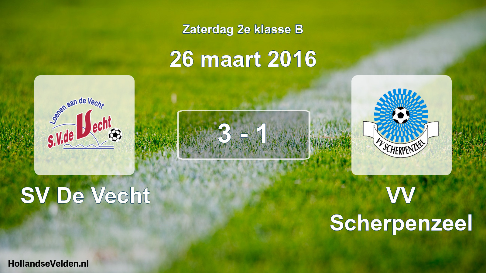 Total number of matches played: SV De Vecht - VV Scherpenzeel 3 - 1 (26 March 2016)