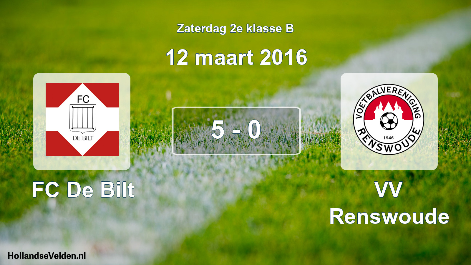 Total number of matches played: FC De Bilt - VV Renswoude 5 - 0 (12 March 2016)