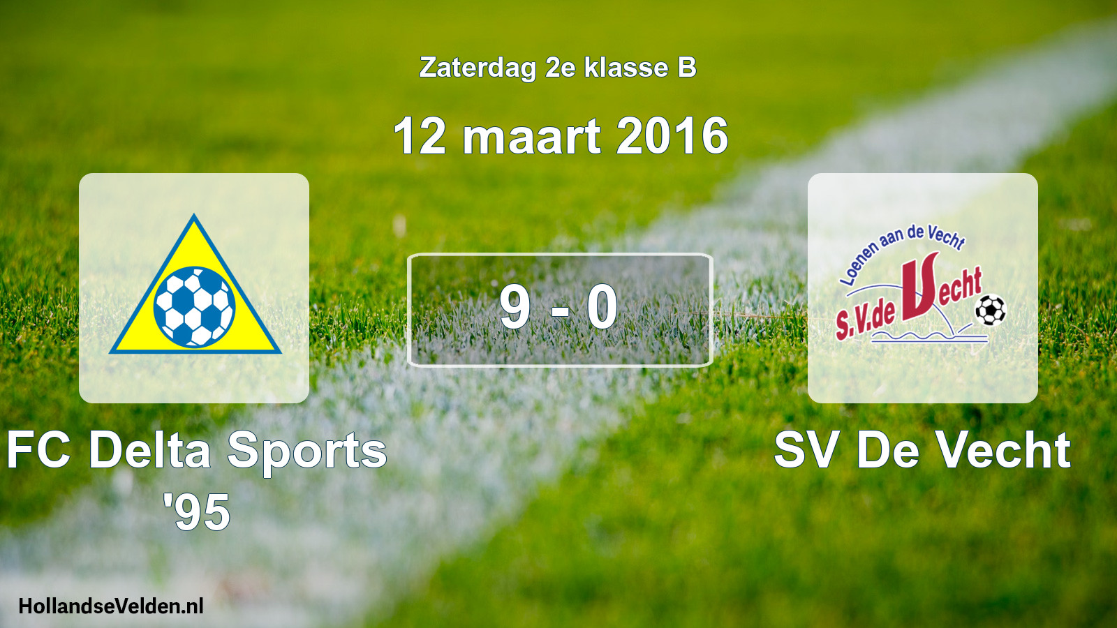 Total number of matches played: FC Delta Sports '95 - SV De Vecht 9 - 0 (12 March 2016)