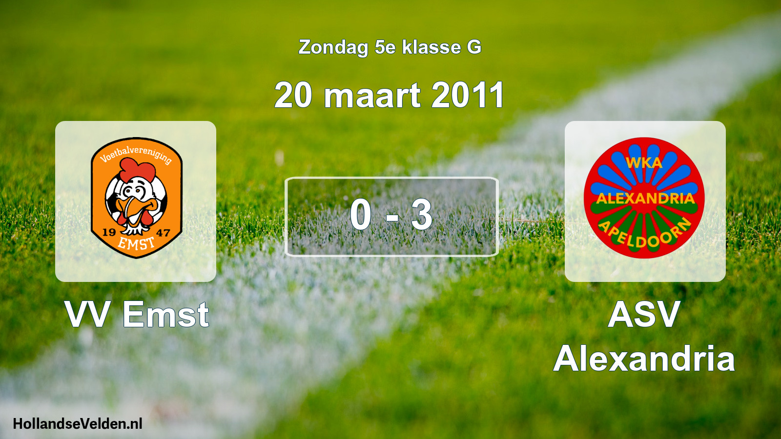 Total number of matches played: VV Emst - ASV Alexandria 0 - 3 (20 March 2011)