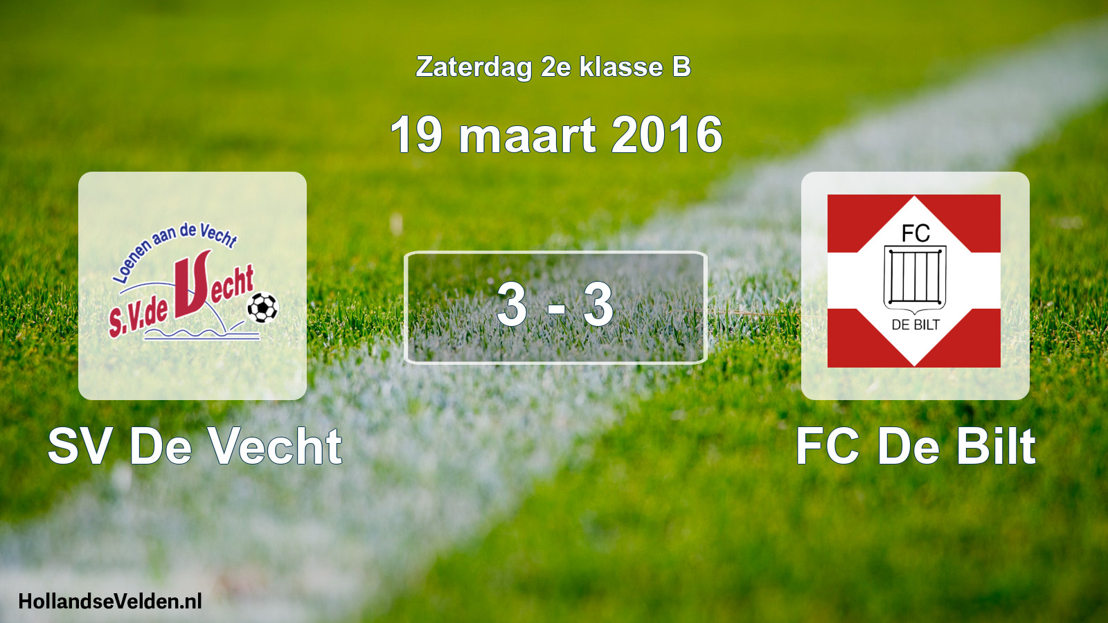 Total number of matches played: SV De Vecht - FC De Bilt 3 - 3 (19 March 2016)