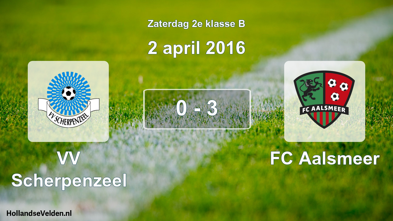 Total number of matches played: VV Scherpenzeel - FC Aalsmeer 0 - 3 (2 April 2016)