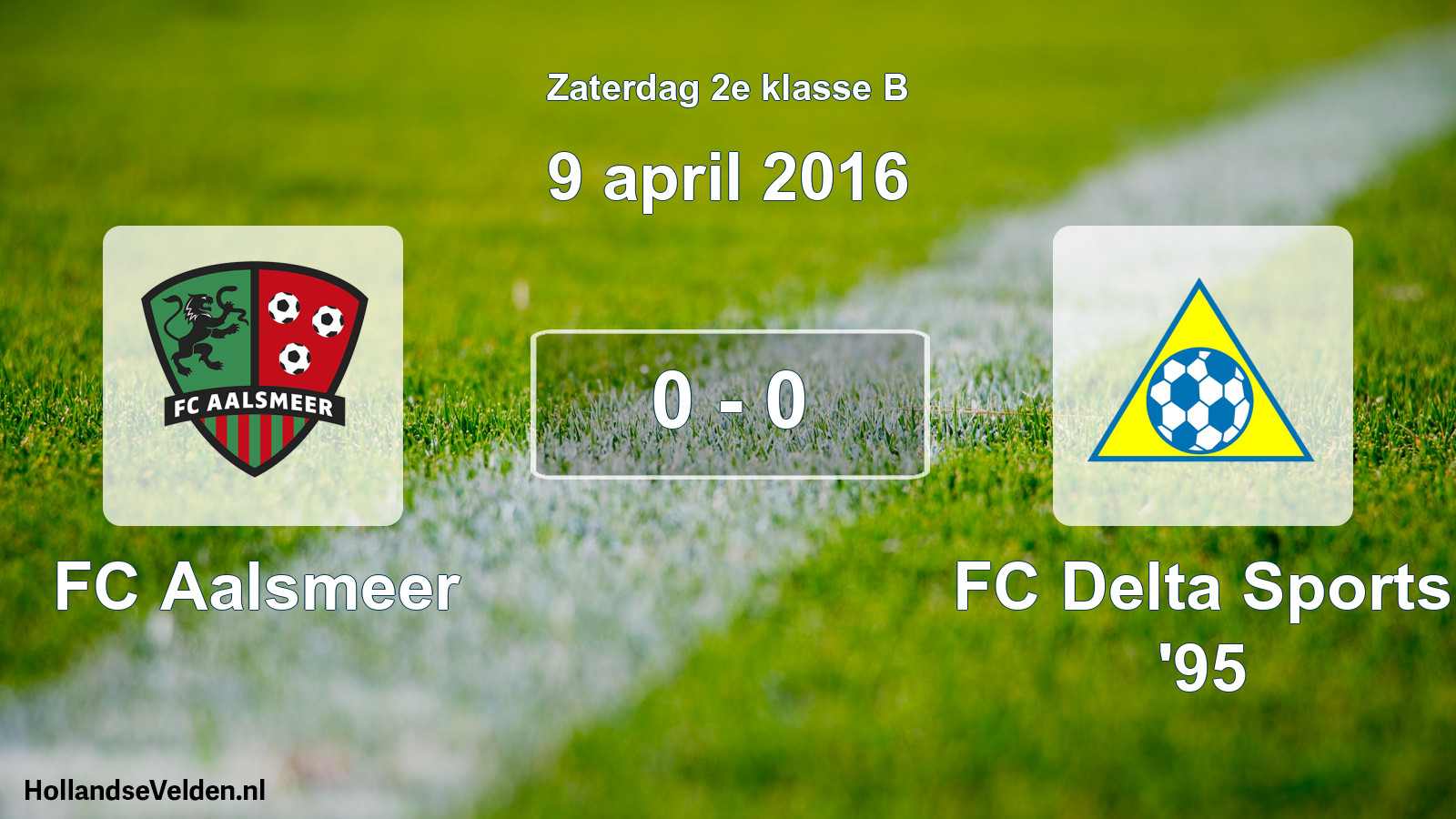 Total number of matches played: FC Aalsmeer - FC Delta Sports '95 0 - 0 (9 April 2016)