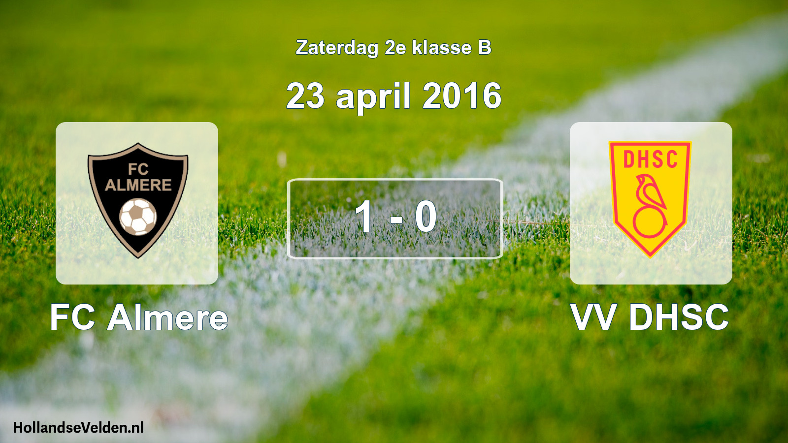 Total number of matches played: FC Almere - VV DHSC 1 - 0 (23 April 2016)