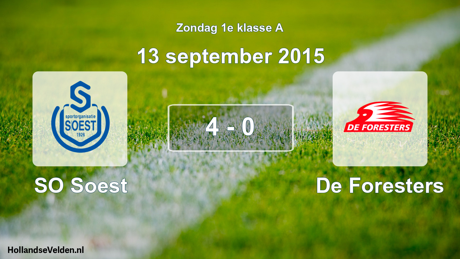 Total number of matches played: SO Soest - De Foresters 4 - 0 (13 September 2015)
