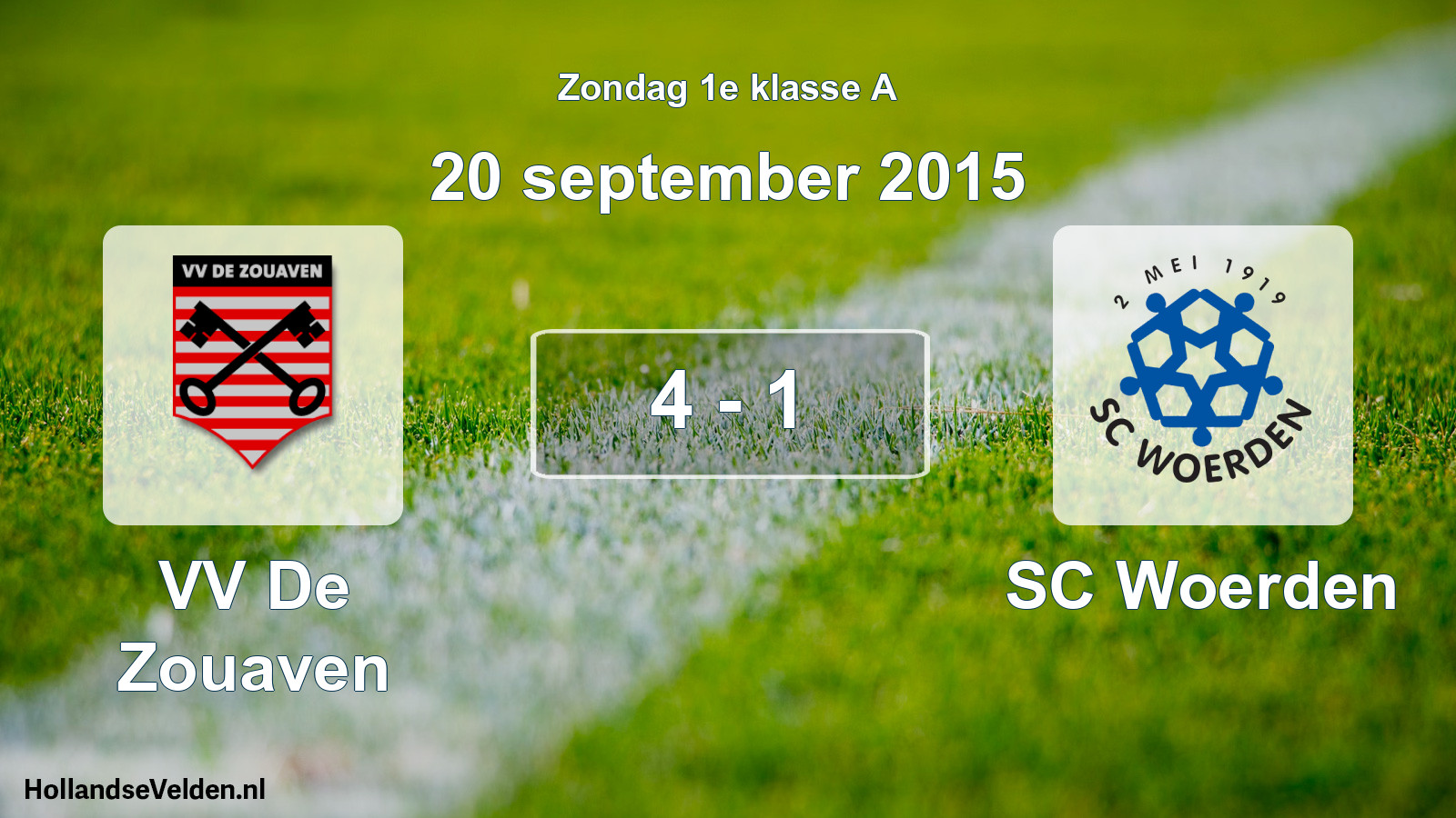 Total number of matches played: VV De Zouaven - SC Woerden 4 - 1 (20 September 2015)