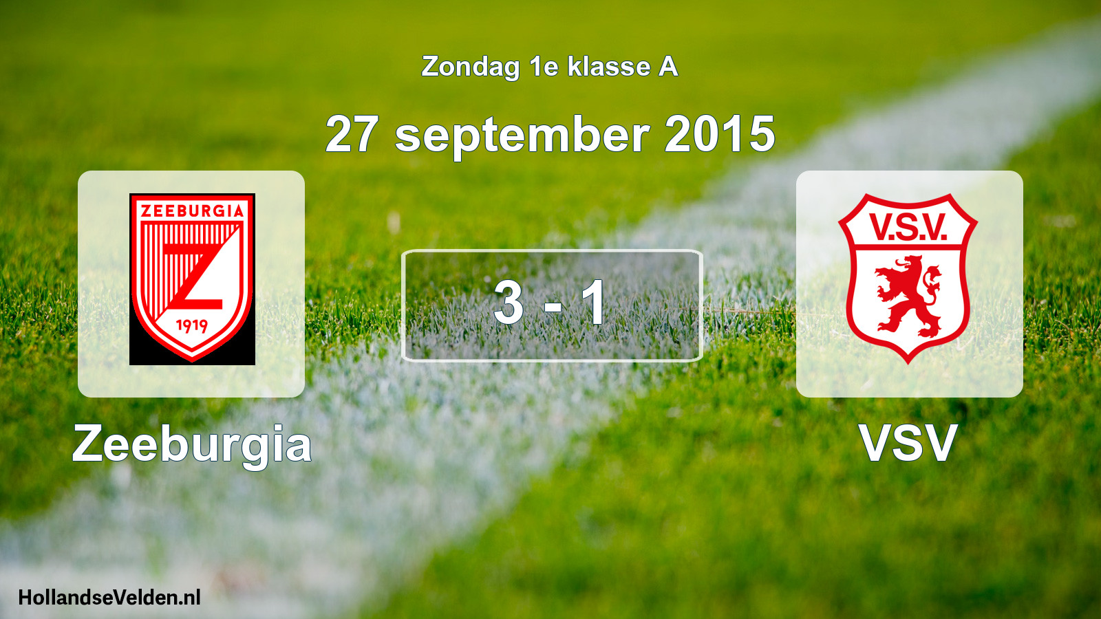 Total number of matches played: Zeeburgia - VSV 3 - 1 (27 September 2015)