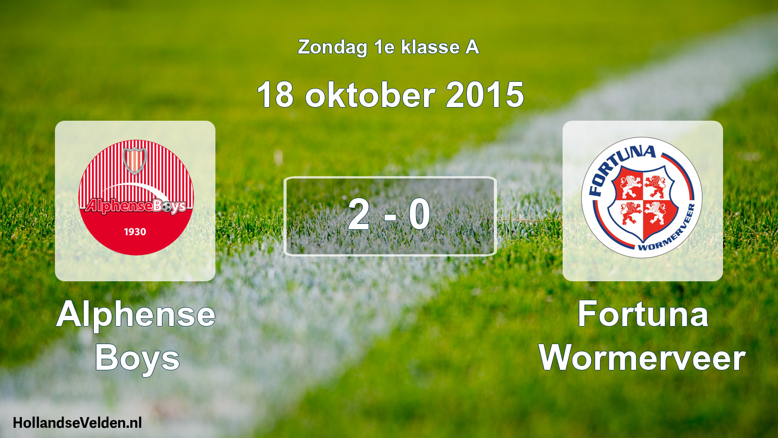 Total number of matches played: Alphense Boys - Fortuna Wormerveer 2 - 0 (18 October 2015)