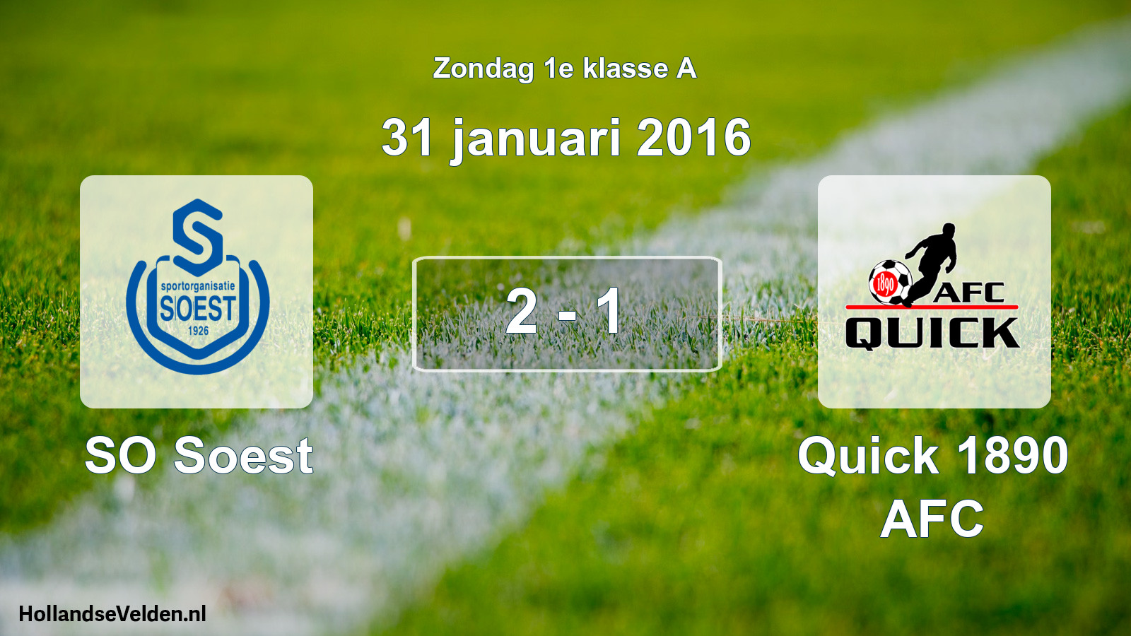Total number of matches played: SO Soest - Quick 1890 AFC 2 - 1 (31 January 2016)
