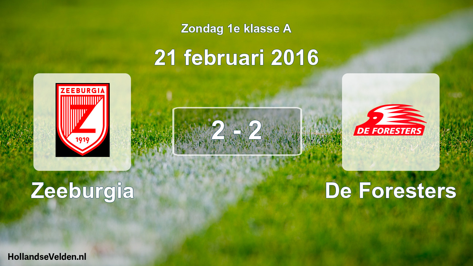 Total number of matches played: Zeeburgia - De Foresters 2 - 2 (21 February 2016)