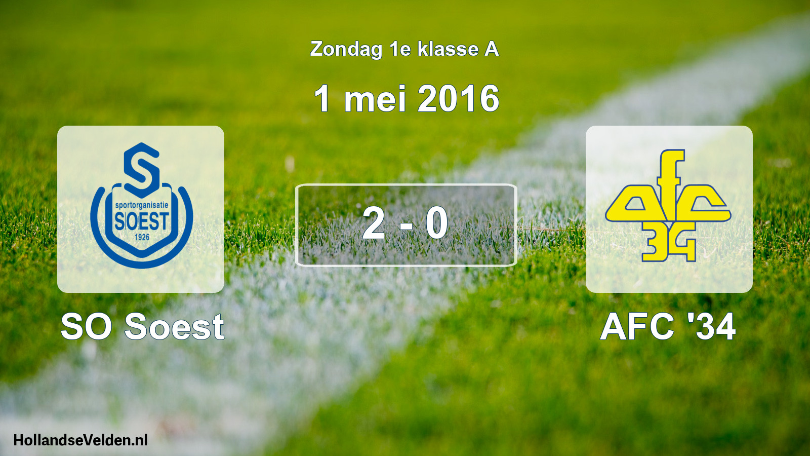 Total number of matches played: SO Soest - AFC '34 2 - 0 (1 May 2016)