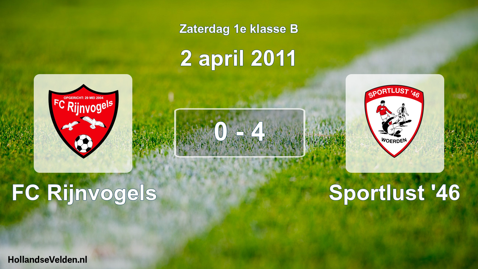 Total number of matches played: FC Rijnvogels - Sportlust '46 0 - 4 (2 April 2011)