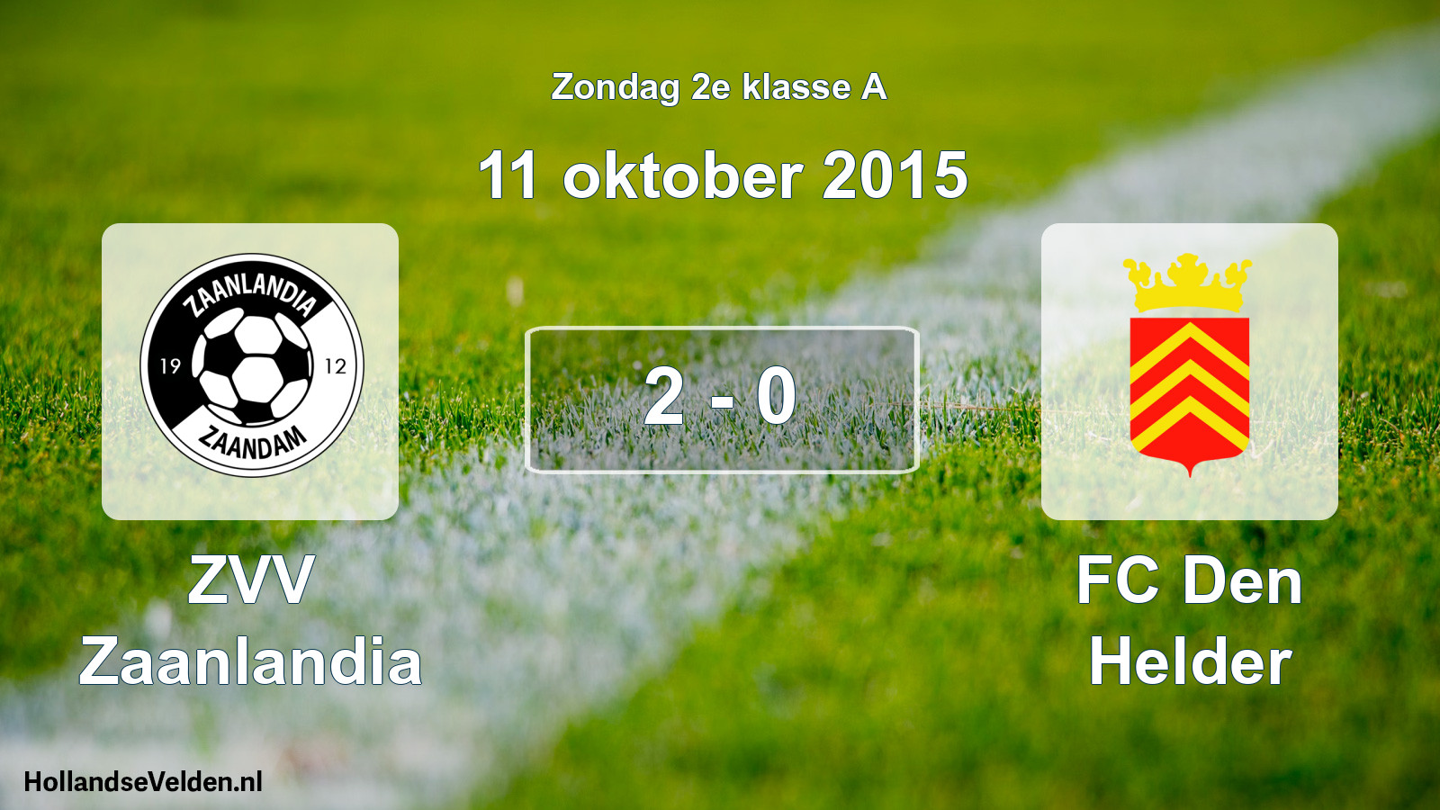 Total number of matches played: ZVV Zaanlandia - FC Den Helder 2 - 0 (11 October 2015)