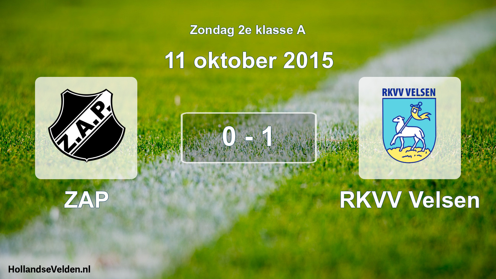 Total number of matches played: ZAP - RKVV Velsen 0 - 1 (11 October 2015)
