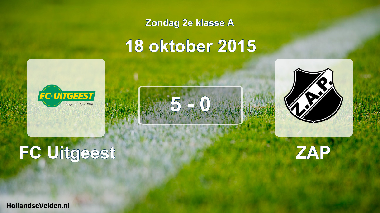 Total number of matches played: FC Uitgeest - ZAP 5 - 0 (18 October 2015)