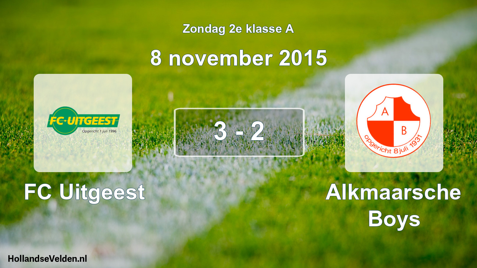 Total number of matches played: FC Uitgeest - Alkmaarsche Boys 3 - 2 (8 November 2015)