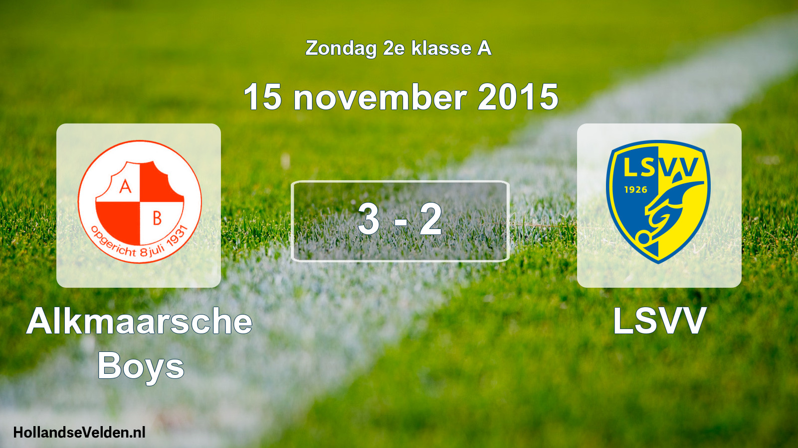 Total number of matches played: Alkmaarsche Boys - LSVV 3 - 2 (15 November 2015)