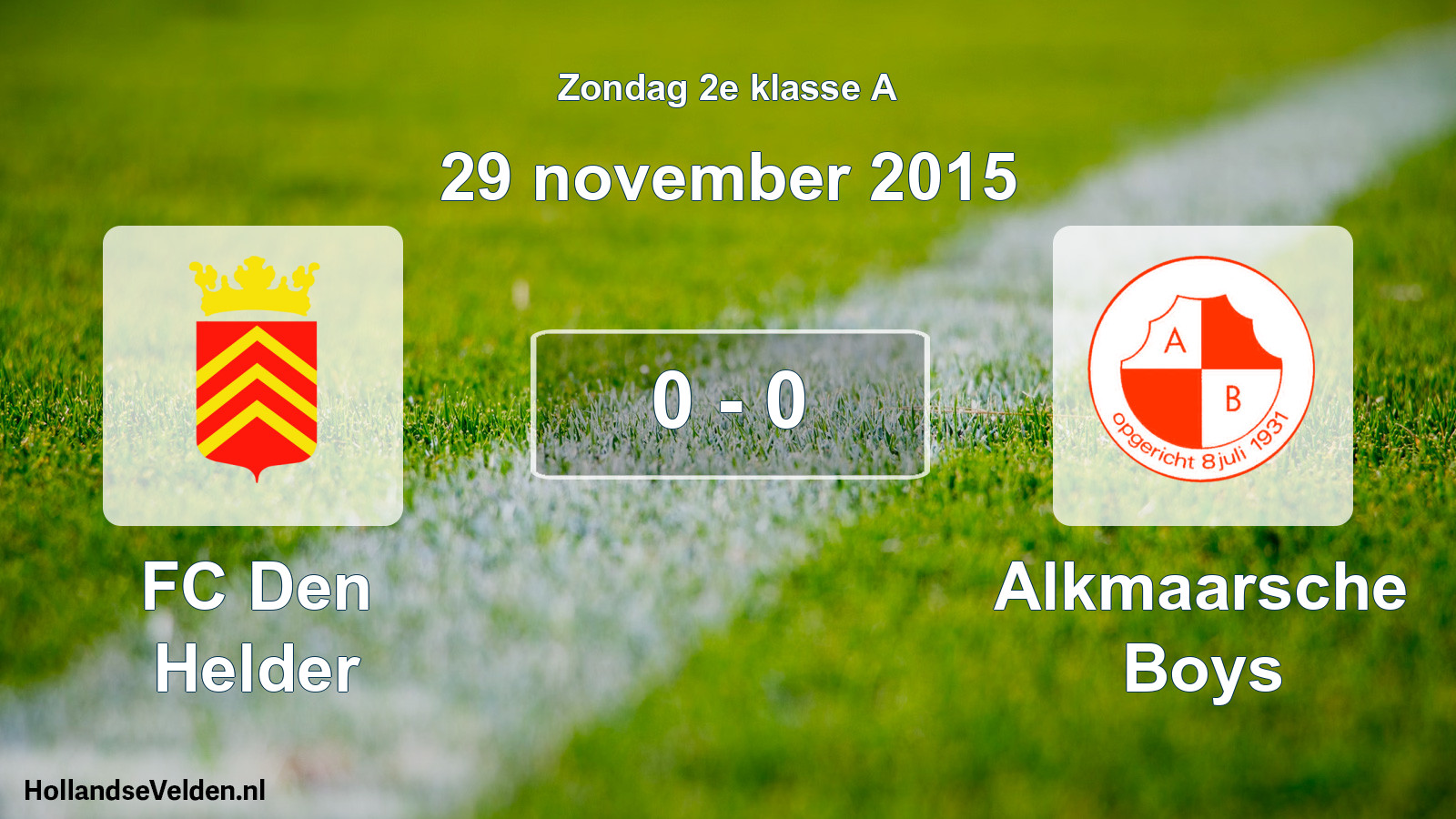 Total number of matches played: FC Den Helder - Alkmaarsche Boys 0 - 0 (29 November 2015)