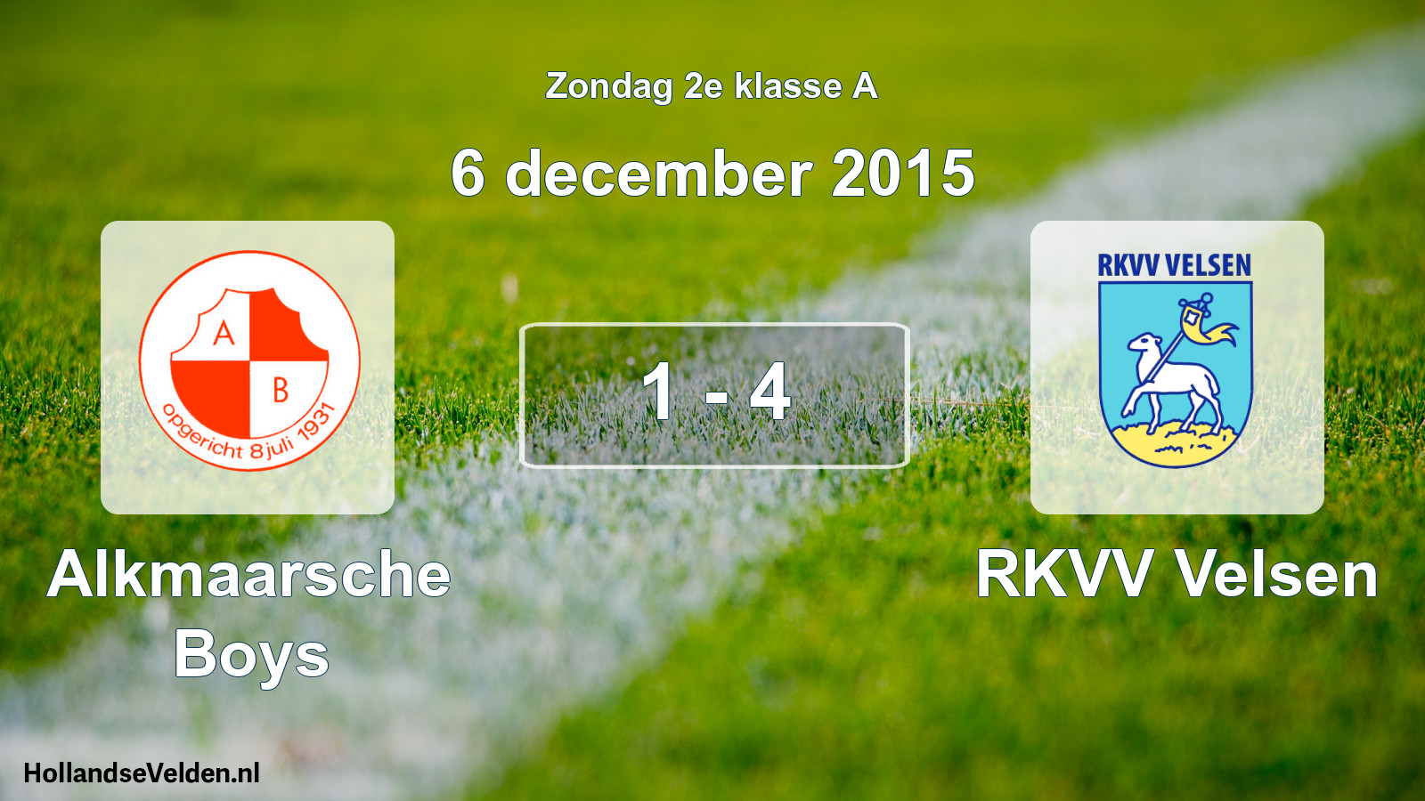 Total number of matches played: Alkmaarsche Boys - RKVV Velsen 1 - 4 (6 December 2015)