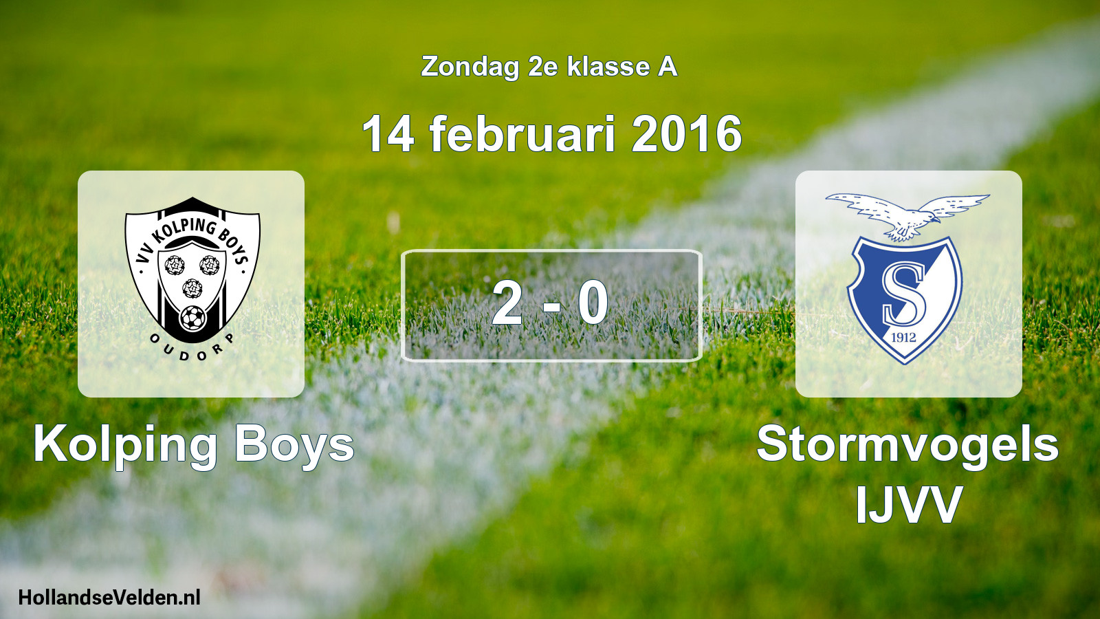 Total number of matches played: Kolping Boys - Stormvogels IJVV 2 - 0 (14 February 2016)