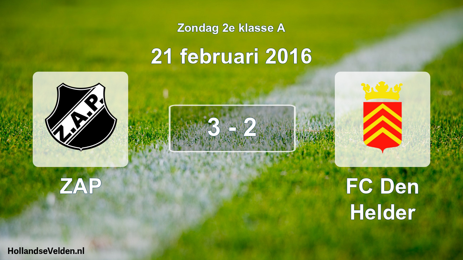 Total number of matches played: ZAP - FC Den Helder 3 - 2 (21 February 2016)