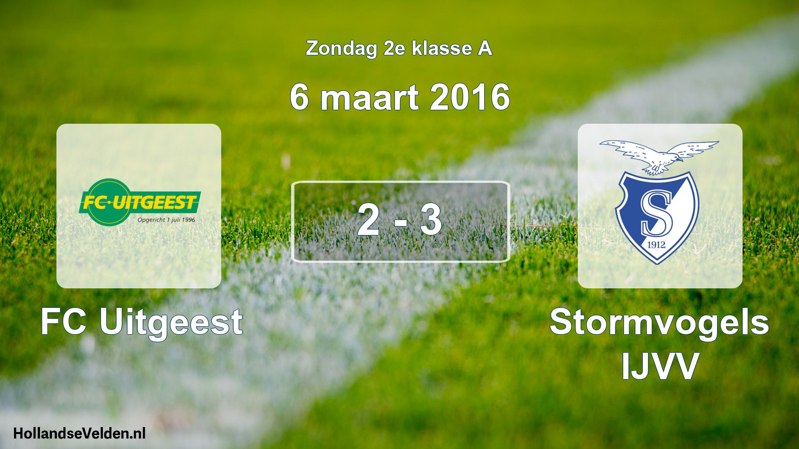 Total number of matches played: FC Uitgeest - Stormvogels IJVV 2 - 3 (6 March 2016)