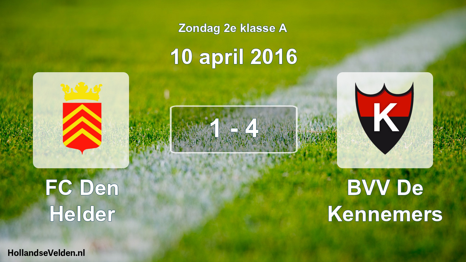 Total number of matches played: FC Den Helder - BVV De Kennemers 1 - 4 (10 April 2016)