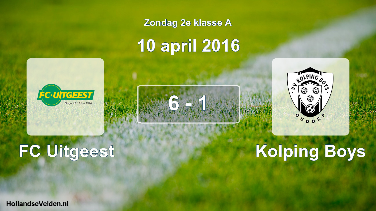 Total number of matches played: FC Uitgeest - Kolping Boys 6 - 1 (10 April 2016)