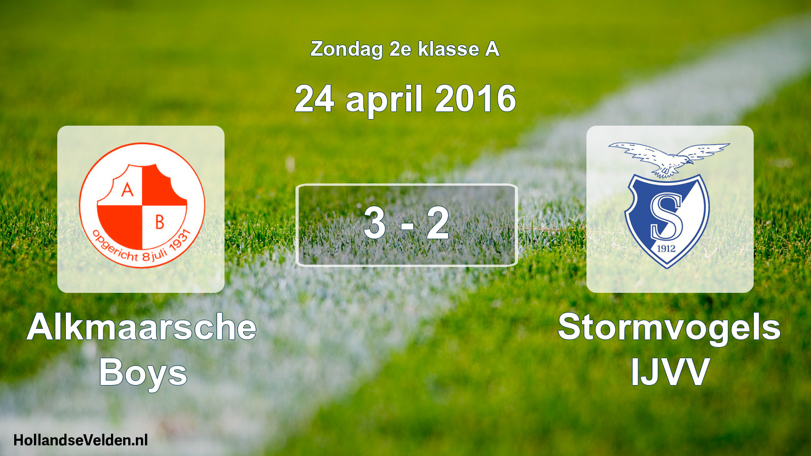 Total number of matches played: Alkmaarsche Boys - Stormvogels IJVV 3 - 2 (24 April 2016)