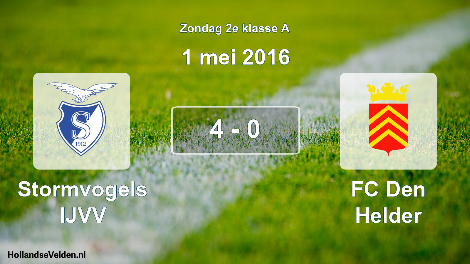 Total number of matches played: Stormvogels IJVV - FC Den Helder 4 - 0 (1 May 2016)