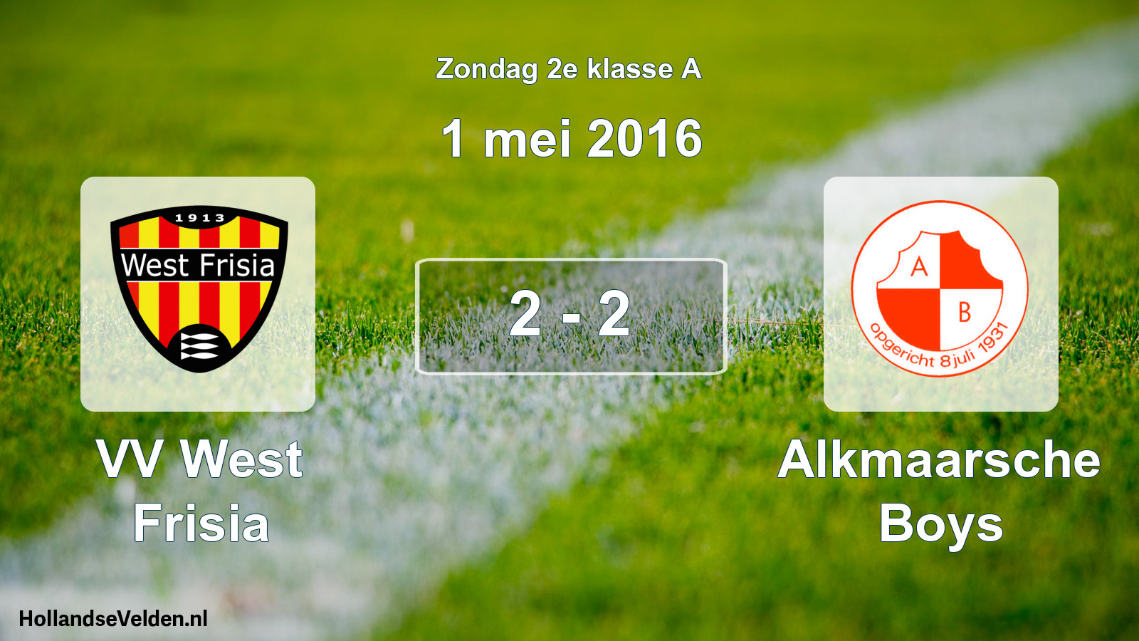Total number of matches played: VV West Frisia - Alkmaarsche Boys 2 - 2 (1 May 2016)